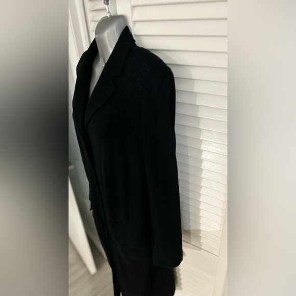 Laundry by Shelli Segal Vintage 1995 long black button up stretchy jacket size 6 - Picture 4 of 16